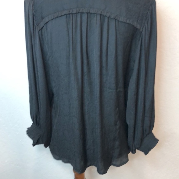 By Anthropologie Black Polyester Button Down Blouse Size S - Picture 5 of 7